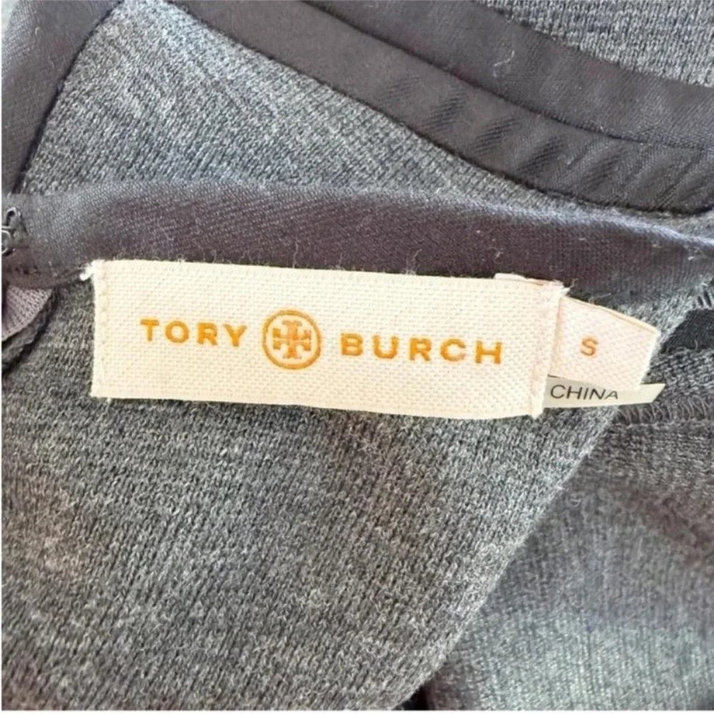 Tory Burch Sheath Dress Womens Small Gray Wool Career Minimaist Quiet Luxury